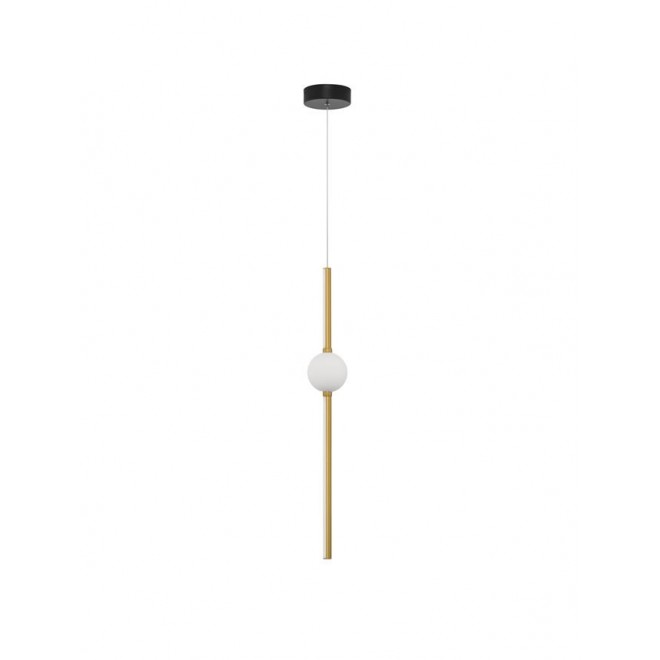NOVA LUCE 9695256 | Acrobat-NL Nova Luce visilice svjetiljka s mogućnošću skraćivanja kabla 1x LED 1131lm 3000K crno, zlatno, opal