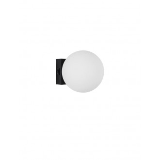 NOVA LUCE 9919601 | Joline Nova Luce zidna svjetiljka kuglasta s prekidačem 1x LED 450lm 3200K crno mat, opal