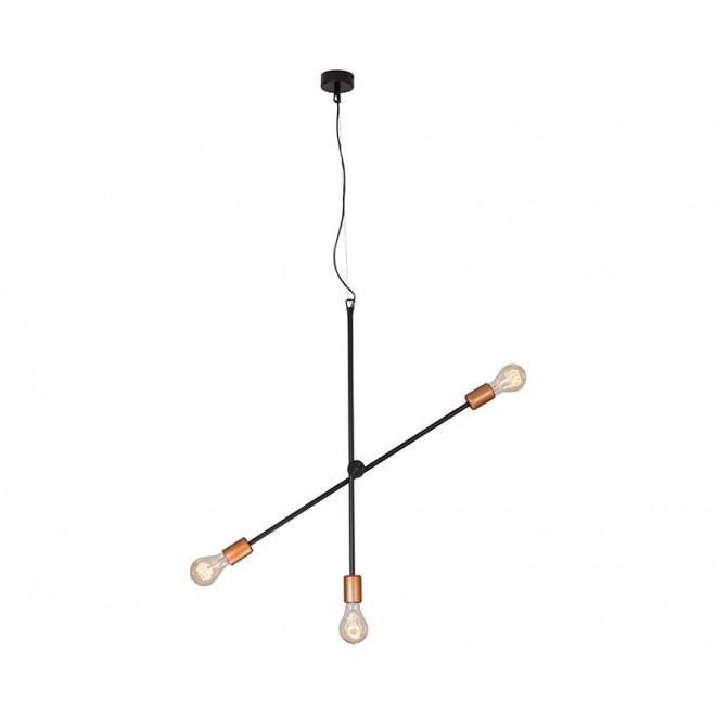 NOWODVORSKI 6268 | Sticks Nowodvorski visilice svjetiljka elementi koji se mogu okretati 3x E27 crno, crveni bakar