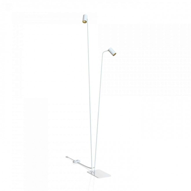 NOWODVORSKI 7715 | Mono-NW Nowodvorski podna svjetiljka 212cm sa nožnim prekidačem elementi koji se mogu okretati 2x GU10 bijelo, zlatno