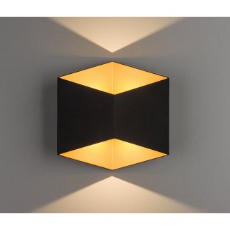 NOWODVORSKI 8141 | Triangles Nowodvorski zidna svjetiljka 2x LED 750lm 3000K IP54 crno, zlatno
