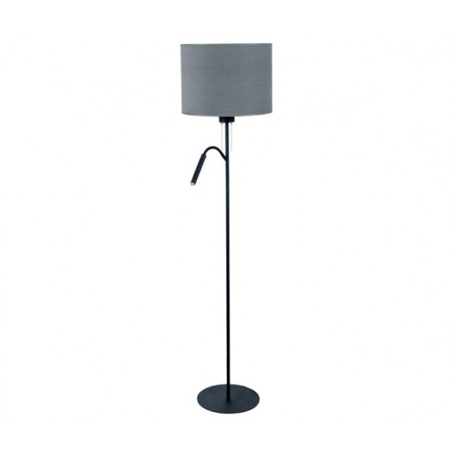 NOWODVORSKI 9072 | Hotel Nowodvorski podna svjetiljka 168cm 2x s poteznim prekidačem fleksibilna 1x E27 + 1x G9 crno, sivo