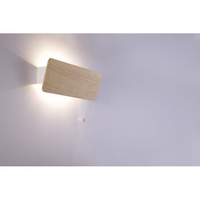NOWODVORSKI 9700 | Oslo-NW Nowodvorski zidna svjetiljka s poteznim prekidačem elementi koji se mogu okretati 1x E14 boja hrasta, bijelo