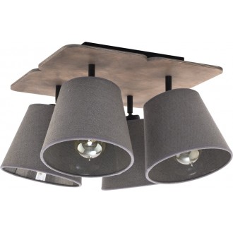 NOWODVORSKI 9716 | Awinion Nowodvorski stropne svjetiljke svjetiljka elementi koji se mogu okretati 4x E27 crno, sivo, drvo