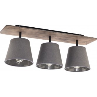 NOWODVORSKI 9717 | Awinion Nowodvorski stropne svjetiljke svjetiljka elementi koji se mogu okretati 3x E27 crno, sivo, drvo