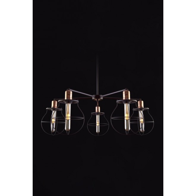 NOWODVORSKI 9738 | Manufacture Nowodvorski luster svjetiljka elementi koji se mogu okretati 5x E27 crno, crveni bakar