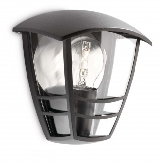PHILIPS 15387/30/16 | CreekP Philips zidna svjetiljka 1x E27 IP44 crno