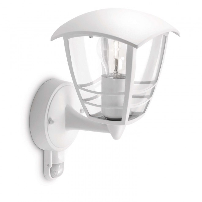 PHILIPS 15388/31/16 | CreekP Philips zidna svjetiljka sa senzorom 1x E27 IP44 bijelo