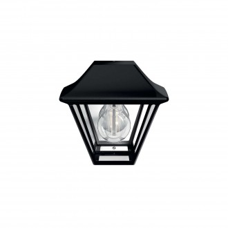PHILIPS 16494/30/PN | Alpenglow Philips zidna svjetiljka 1x E27 IP44 crno, prozirno