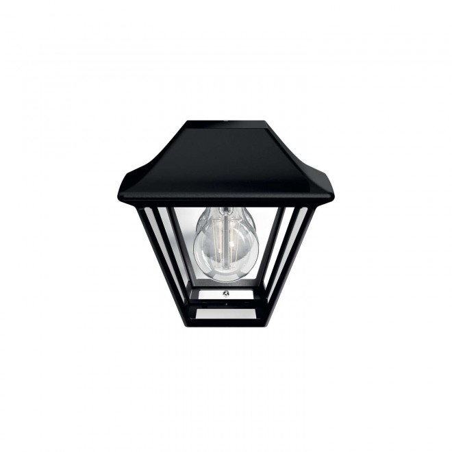 PHILIPS 16494/30/PN | Alpenglow Philips zidna svjetiljka 1x E27 IP44 crno, prozirno