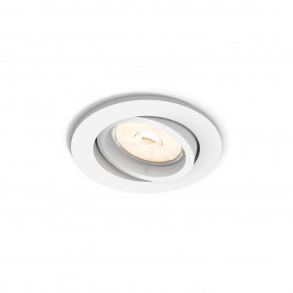 PHILIPS 50181/31/PN | Enneper Philips ugradbena svjetiljka okrugli pomjerljivo Ø90mm 1x GU10 bijelo