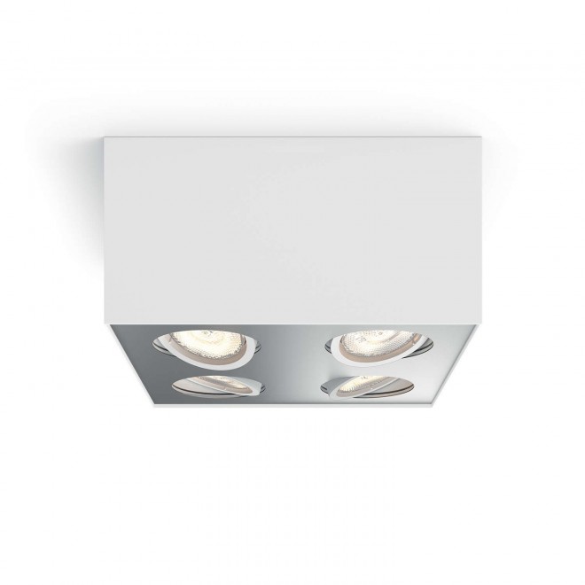 PHILIPS 50494/31/P0 | Box Philips stropne svjetiljke WarmGlow svjetiljka četvorougaoni jačina svjetlosti se može podešavati, izvori svjetlosti koji se mogu okretati 4x LED 2000lm 2200 <-> 6500K bijelo, sivo