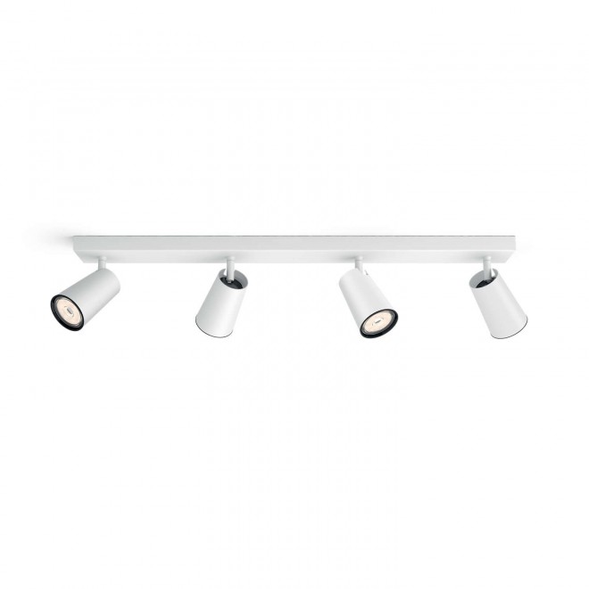 PHILIPS 50574/31/PN | Paisley Philips spot svjetiljka okrugli elementi koji se mogu okretati 4x GU10 bijelo, crno