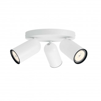 PHILIPS 50583/31/PN | Pongee Philips spot svjetiljka okrugli elementi koji se mogu okretati 3x GU10 bijelo, crno