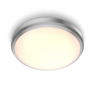 PHILIPS 8718699758820 | Doris-PH Philips stropne svjetiljke svjetiljka okrugli 1x LED 600lm 2700K IP44 nikel, bijelo