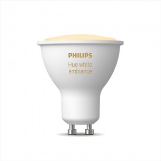 PHILIPS 8719514339903 | GU10 4,3W -> 50W Philips spot LED izvori svjetlosti hue smart rasvjeta 350lm 2200 <-> 6500K jačina svjetlosti se može podešavati, sa podešavanjem temperature boje, Bluetooth CRI>80