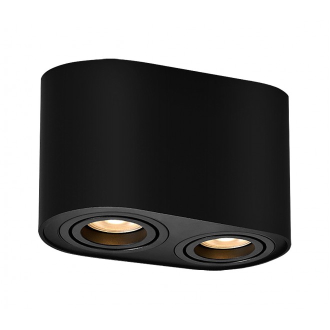 RABALUX 2051 | Kobald Rabalux stropne svjetiljke svjetiljka pomjerljivo 2x GU10 crno mat