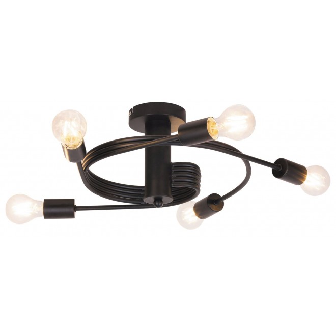RABALUX 2096 | Carly Rabalux stropne svjetiljke svjetiljka 5x E27 crno mat