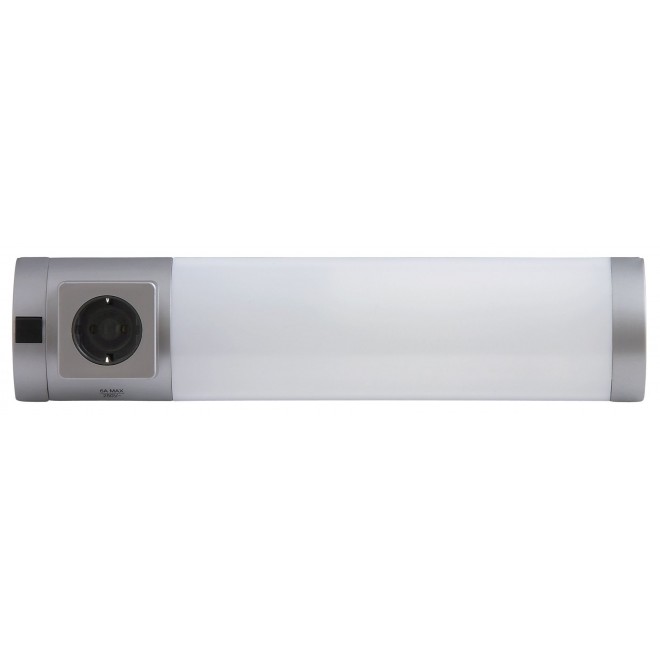 RABALUX 2326 | Soft Rabalux zidna svjetiljka s prekidačem s utičnicom 1x G23 / T1U 840lm 2700K srebrno