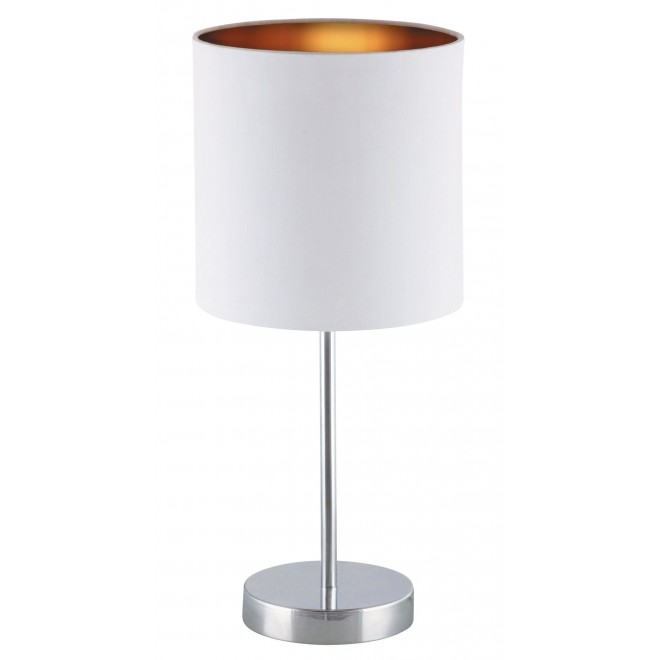 RABALUX 2528 | Monica Rabalux stolna svjetiljka 43cm sa prekidačem na kablu 1x E27 krom, bijelo, zlatno