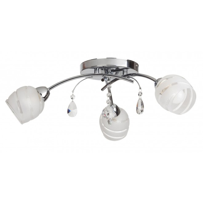 RABALUX 2621 | MelissaR Rabalux stropne svjetiljke svjetiljka 3x E14 krom, bijelo, prozirno