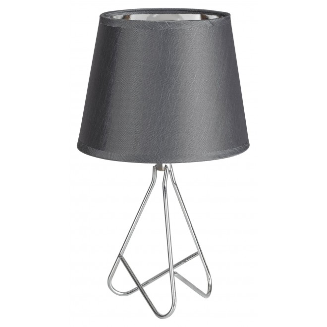 RABALUX 2775 | Blanka-RA Rabalux stolna svjetiljka 29cm sa prekidačem na kablu 1x E14 krom, sivo