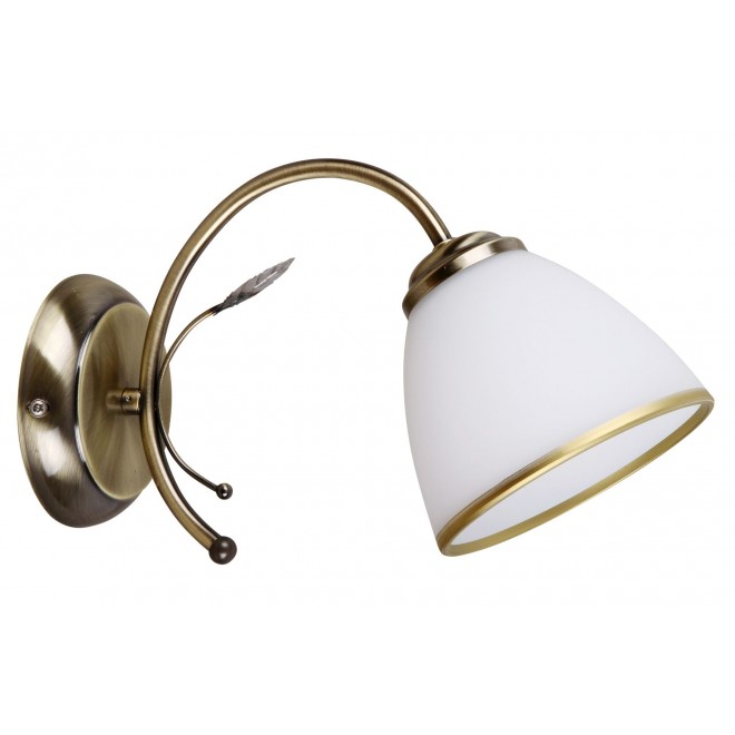 RABALUX 2778 | Aletta Rabalux zidna svjetiljka 1x E14 bronca, bijelo