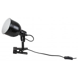 RABALUX 3092 | Flint Rabalux svjetiljke sa štipaljkama svjetiljka sa prekidačem na kablu elementi koji se mogu okretati 1x E14 crno, bijelo