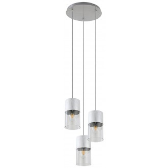 RABALUX 3155 | Zelkova Rabalux visilice svjetiljka 3x E27 brušeni aluminij, prozirna