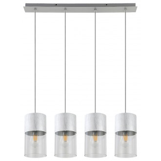 RABALUX 3156 | Zelkova Rabalux visilice svjetiljka 4x E27 brušeni aluminij, prozirna
