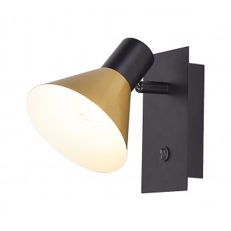 RABALUX 3157 | Alvaro_RA Rabalux spot svjetiljka s prekidačem elementi koji se mogu okretati 1x E14 crno mat, zlatno, bijelo