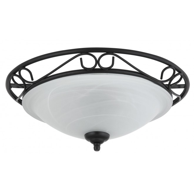 RABALUX 3722 | Athen Rabalux stropne svjetiljke svjetiljka 2x E27 crno, bijelo alabaster
