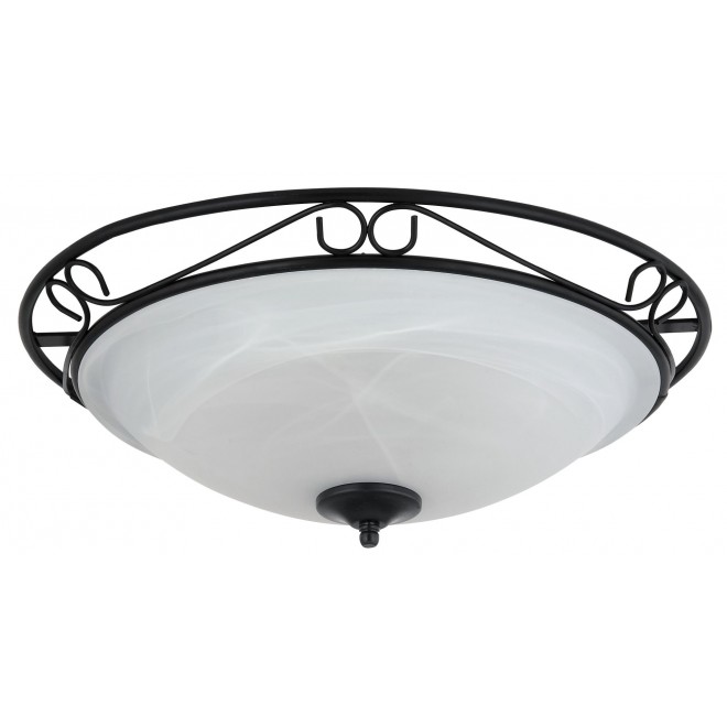 RABALUX 3723 | Athen Rabalux stropne svjetiljke svjetiljka 3x E27 crno, bijelo alabaster