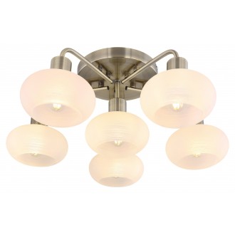 RABALUX 3918 | Sorina Rabalux stropne svjetiljke svjetiljka 6x E14 antik brončano, opal
