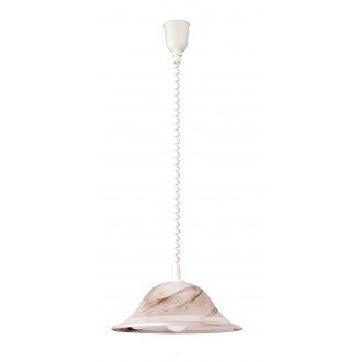 RABALUX 3954 | Alabastro2 Rabalux visilice svjetiljka s podešavanjem visine 1x E27 duvan, bijelo, alabaster