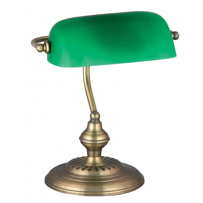 RABALUX 4038 | Bank Rabalux stolna svjetiljka 33cm sa prekidačem na kablu 1x E27 bronca, zeleno