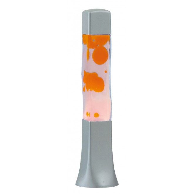 RABALUX 4110 | Marshal Rabalux dekoracija lava svjetiljke sa prekidačem na kablu 1x E14 narančasto, prozirno, srebrno