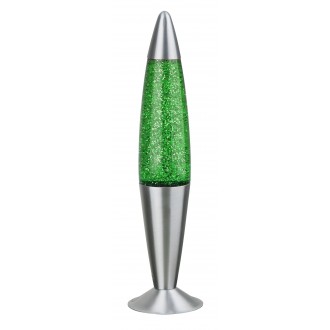 RABALUX 4113 | Glitter Rabalux dekoracija lava svjetiljke sa prekidačem na kablu 1x E14 zeleno, srebrno