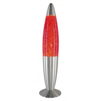 RABALUX 4116 | Glitter-mini Rabalux dekoracija lava svjetiljke sa prekidačem na kablu 1x E14 crveno, srebrno