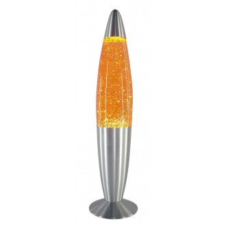 RABALUX 4118 | Glitter-mini Rabalux dekoracija lava svjetiljke sa prekidačem na kablu 1x E14 narančasto, srebrno