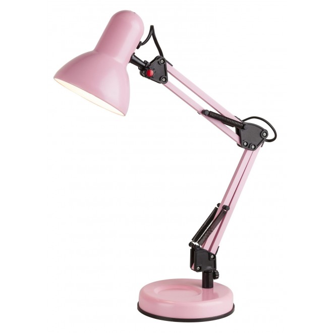 RABALUX 4179 | Samson Rabalux stolna svjetiljka 49cm sa prekidačem na kablu elementi koji se mogu okretati 1x E27 ružičasto, crno