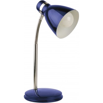 RABALUX 4207 | Patric Rabalux stolna svjetiljka 32cm sa prekidačem na kablu fleksibilna 1x E14 plavo, krom