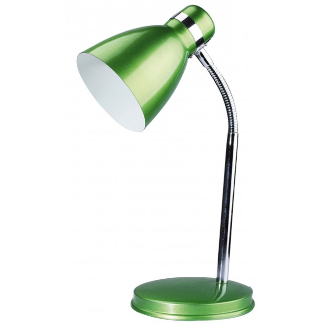 RABALUX 4208 | Patric Rabalux stolna svjetiljka 32cm sa prekidačem na kablu fleksibilna 1x E14 zeleno, krom