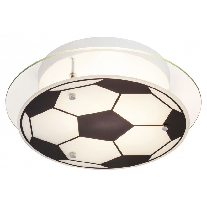 RABALUX 4466 | Frankie-Football Rabalux zidna, stropne svjetiljke svjetiljka 1x E27 krom, crno, bijelo