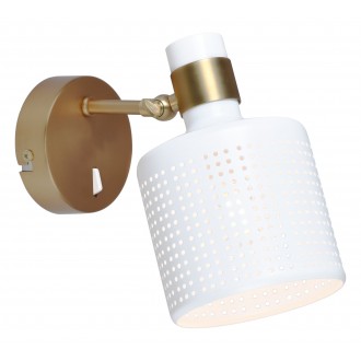 RABALUX 5089 | Alberta Rabalux zidna svjetiljka s prekidačem elementi koji se mogu okretati 1x E27 zlatno, bijelo