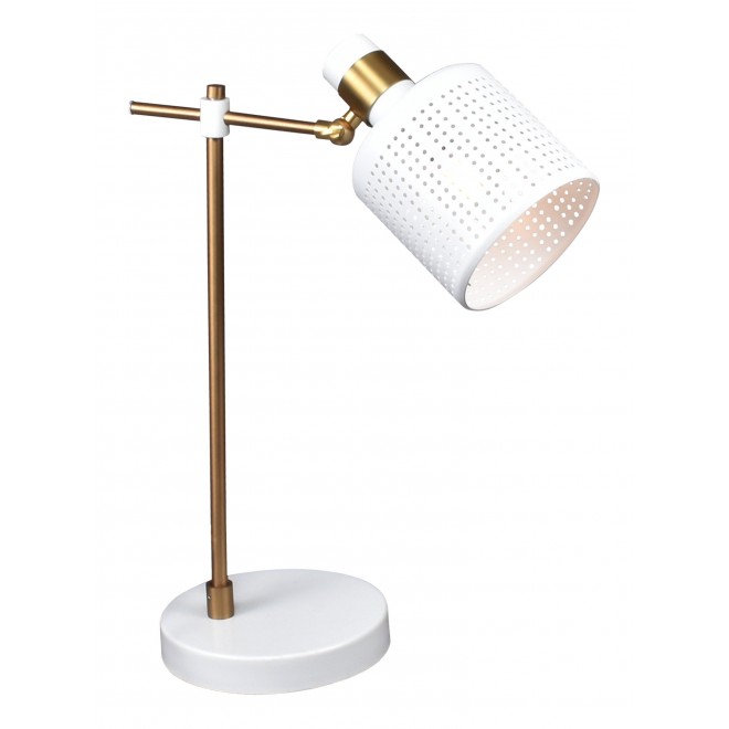 RABALUX 5090 | Alberta Rabalux stolna svjetiljka 42,5cm sa prekidačem na kablu elementi koji se mogu okretati 1x E27 zlatno, bijelo