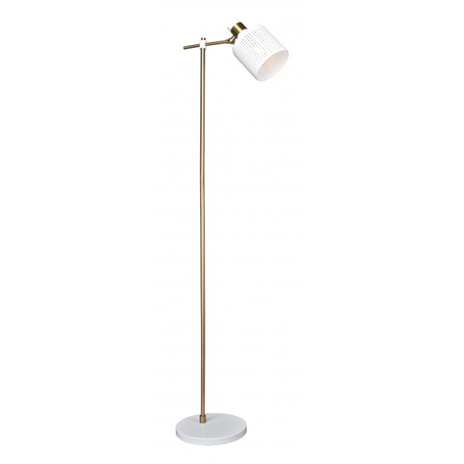 RABALUX 5091 | Alberta Rabalux podna svjetiljka 156,8cm sa prekidačem na kablu elementi koji se mogu okretati 1x E27 zlatno, bijelo