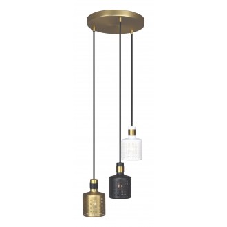 RABALUX 5092 | Alberta Rabalux visilice svjetiljka 3x E27 zlatno, bijelo, crno