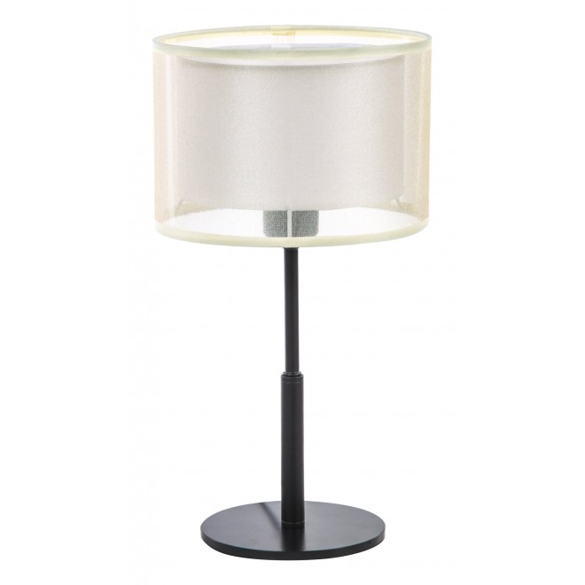 RABALUX 5095 | Aneta Rabalux stolna svjetiljka okrugli 40cm sa prekidačem na kablu 1x E27 crno, bež