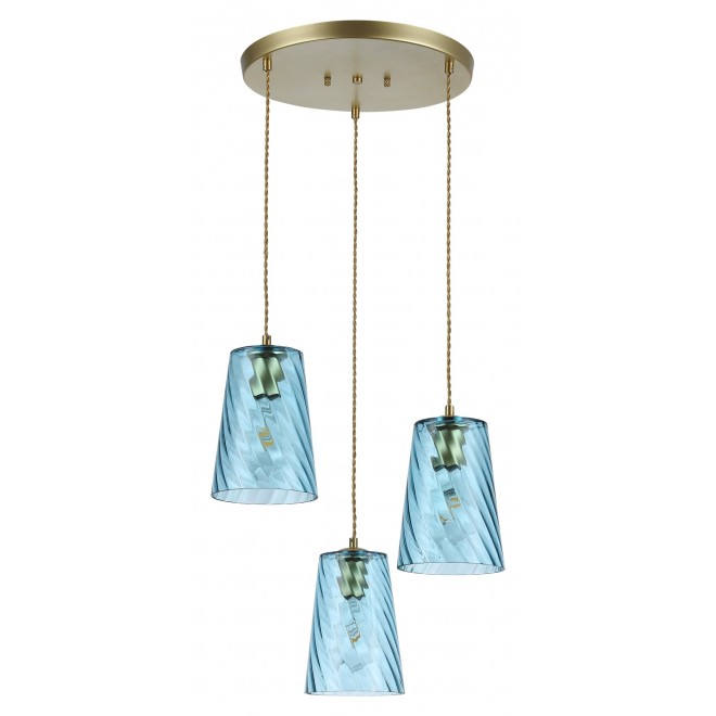 RABALUX 5227 | Azurine Rabalux visilice svjetiljka 3x E27 zlatno, plavo